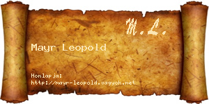 Mayr Leopold névjegykártya